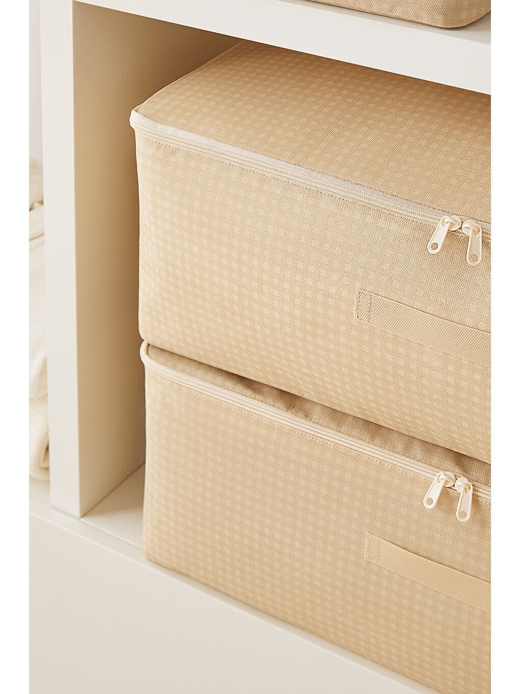 4'lü Mega Boy Bej Pötikare Baza Altı Hurç Set 74 x 46 x 22 cm-1