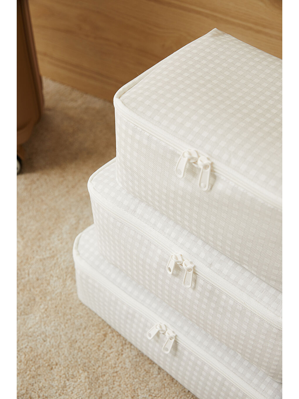 6'lı Gri Pötikare Bavul İçi Düzenleyici Set-4