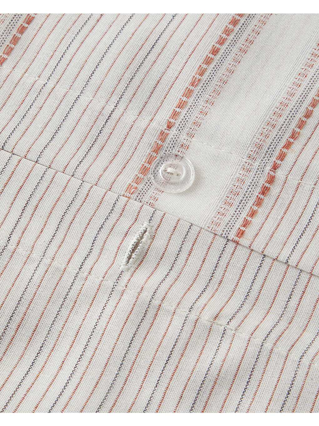 Kahverengi Liny İpliği Boyalı King Size Nevresim Takımı 240x220 cm Terracotta-5