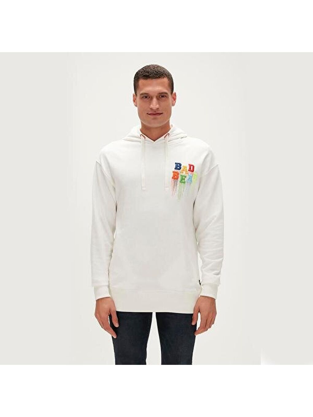 Rainbow Hoodie Erkek Beyaz Kapüşonlu Sweatshirt