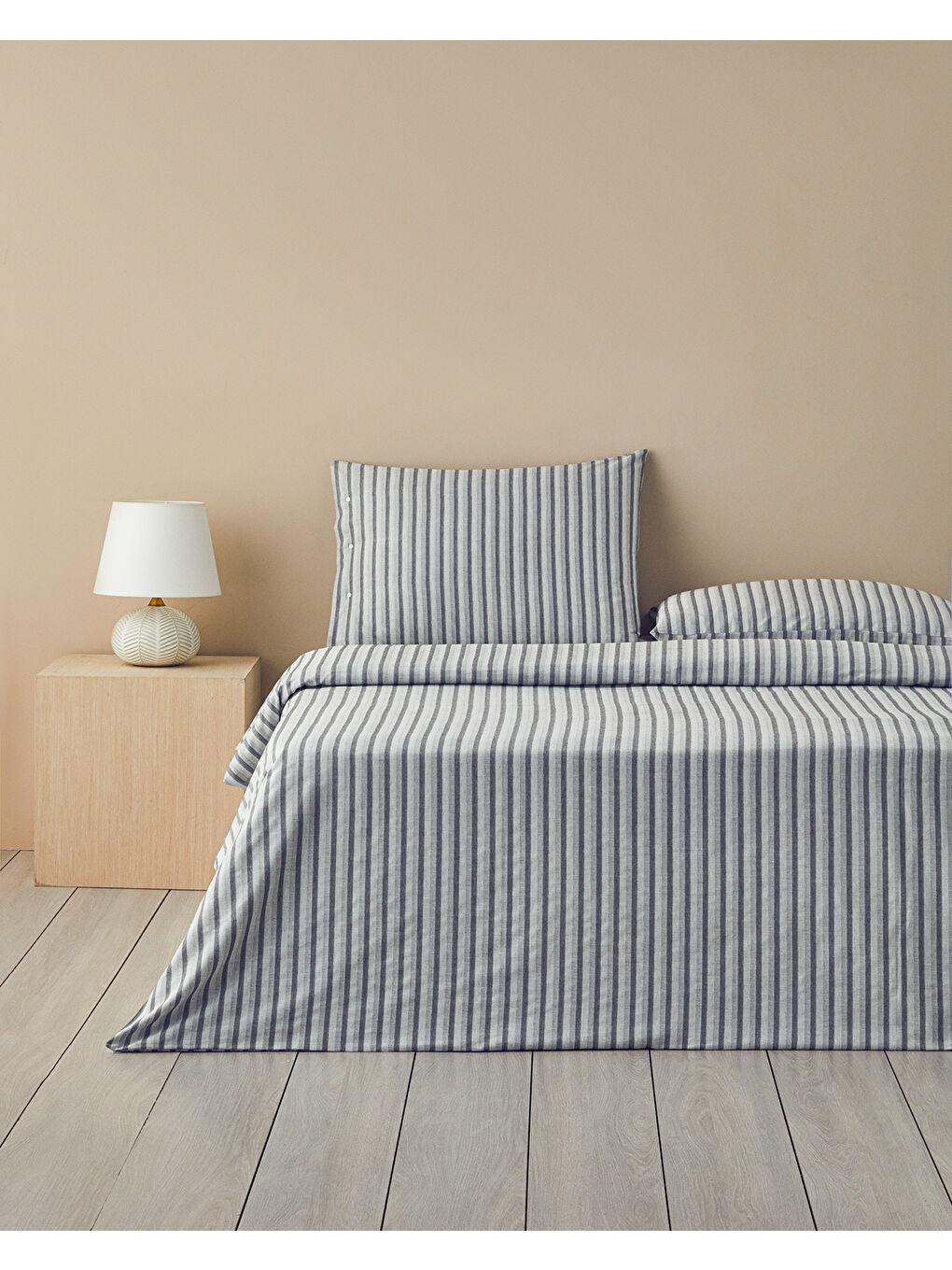 Elite Lines İpliği Boyalı King Size Nevresim Takımı Gri