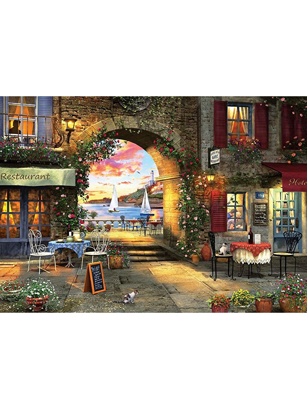 Art Puzzle Karışık 1000 Parça Puzzle Sahil Restaurant - 2