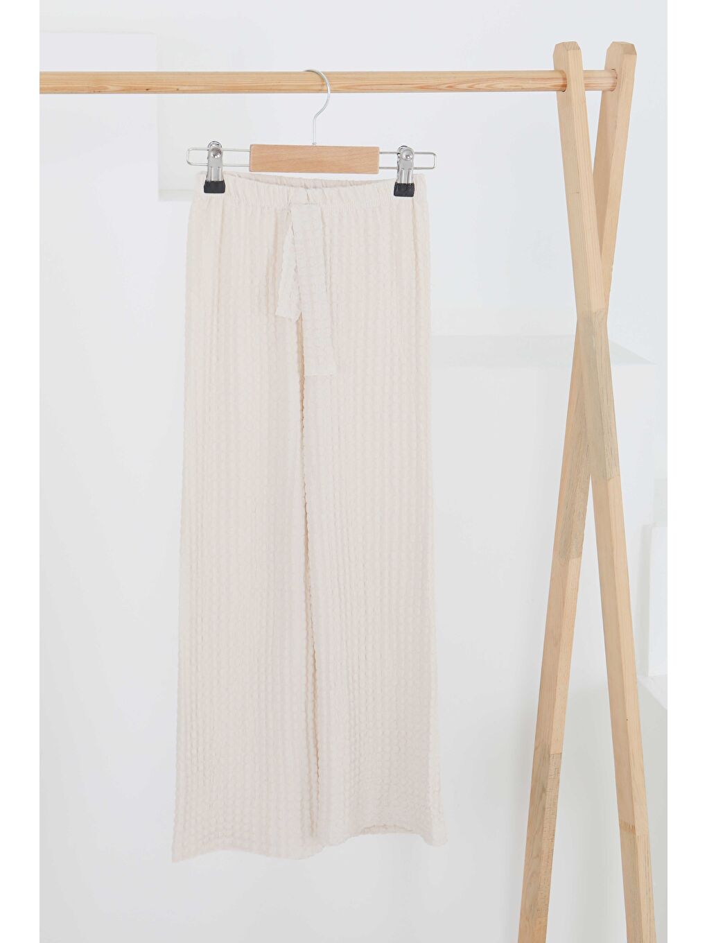 Bej Kız Çocuk Taş Beli Lastikli Pantolon - 27447