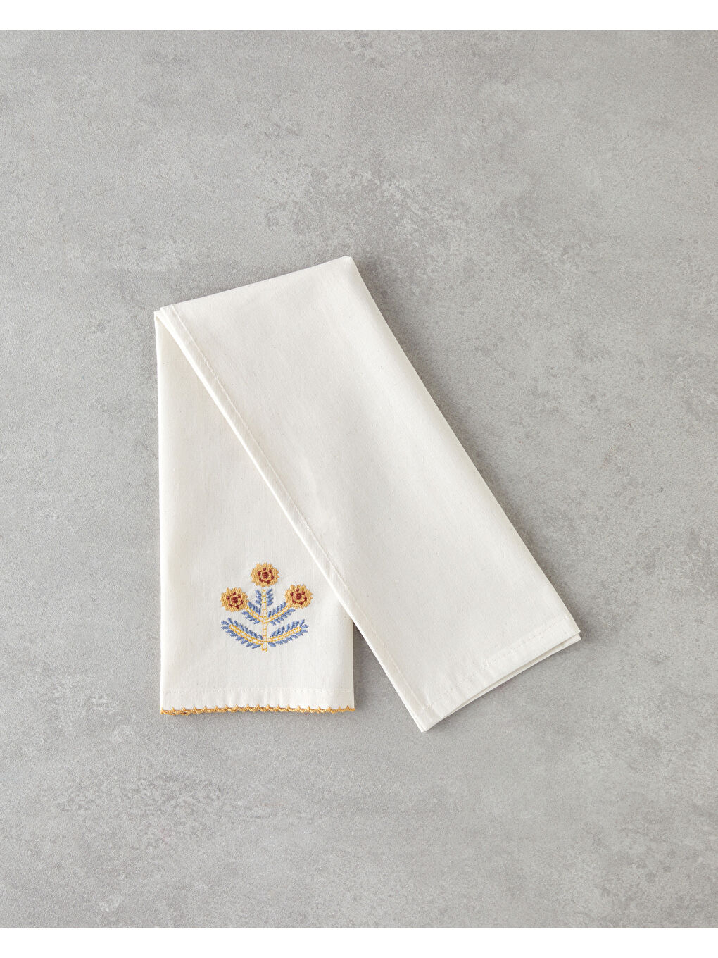 Retro Revival Pamuk Kurulama Bezi Krem - Mavi