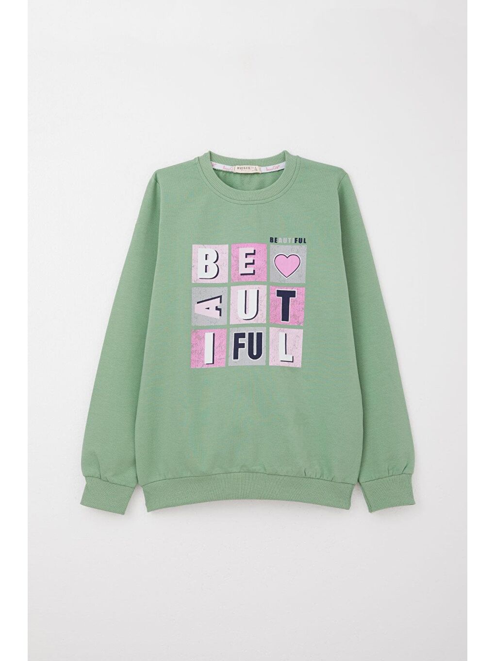 Kız Çocuk Eşofman Takım Renkli Yazı Baskılı Mint Yeşili (8-11 Yaş)-1