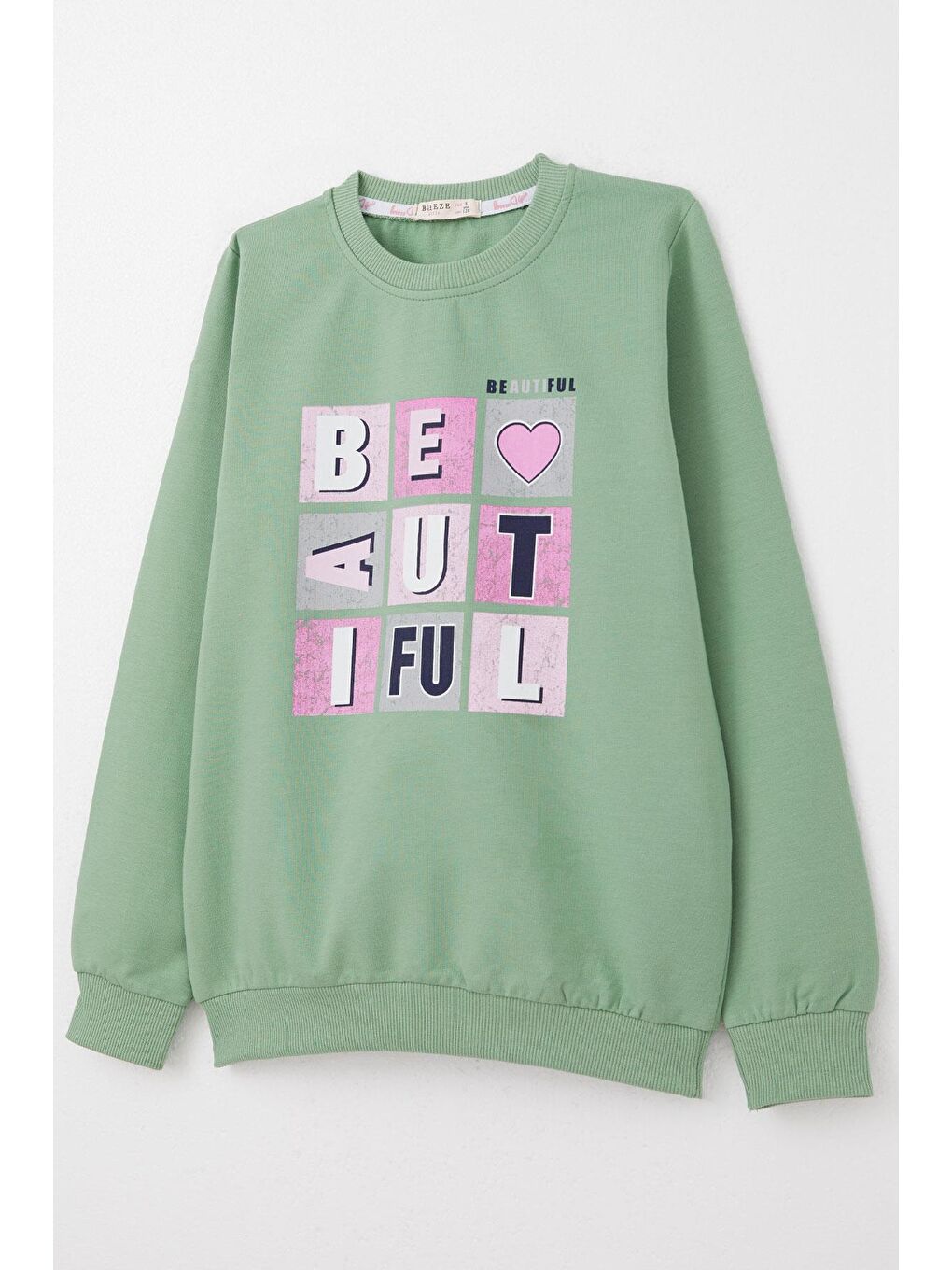 Kız Çocuk Eşofman Takım Renkli Yazı Baskılı Mint Yeşili (8-11 Yaş)-5