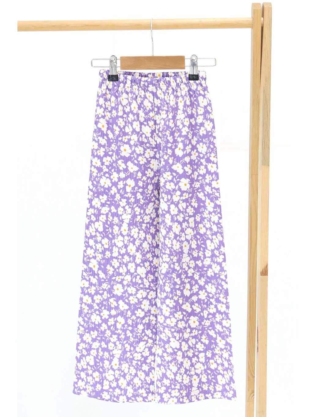 Kız Çocuk Lila Çiçek Desenli Pantolon - 27308
