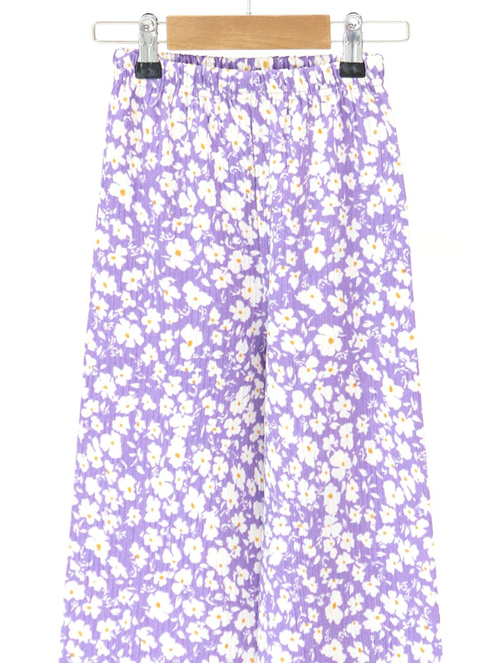 Kız Çocuk Lila Çiçek Desenli Pantolon - 27308-1