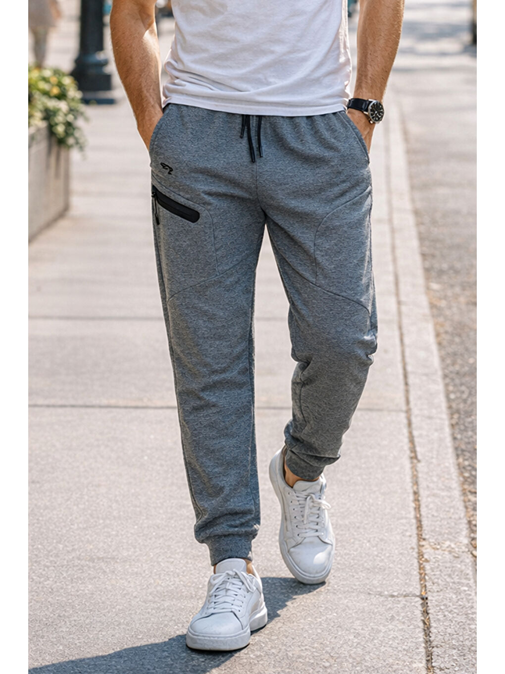 Paçası Beli Lastikli 3 Cepli Erkek Eşofman Altı 7077 Antrasit