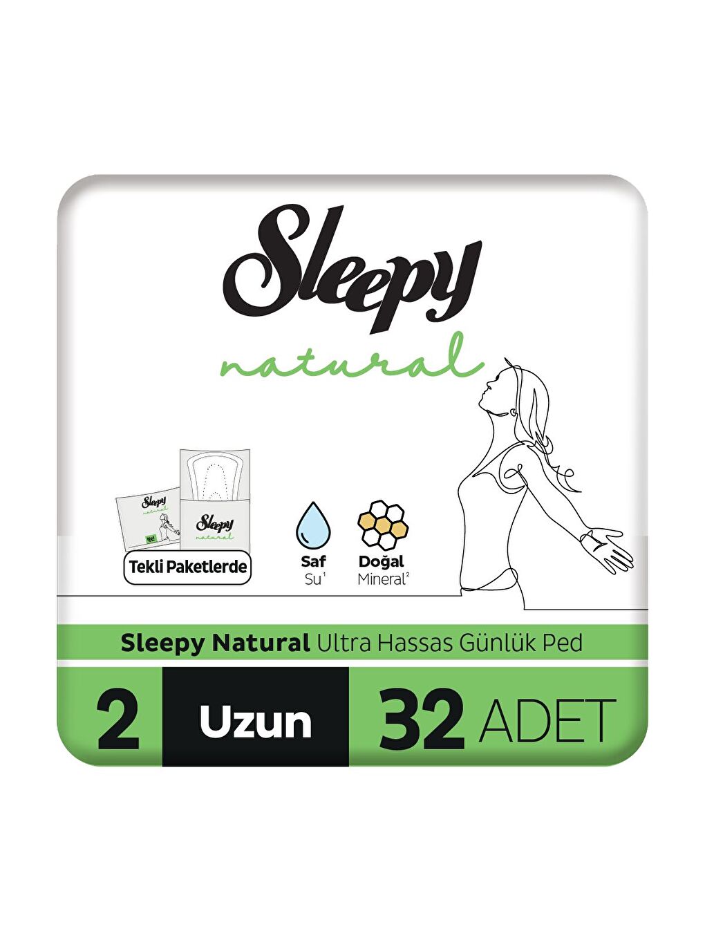 Natural Ultra Hassas Günlük Ped Uzun 32 Adet Ped