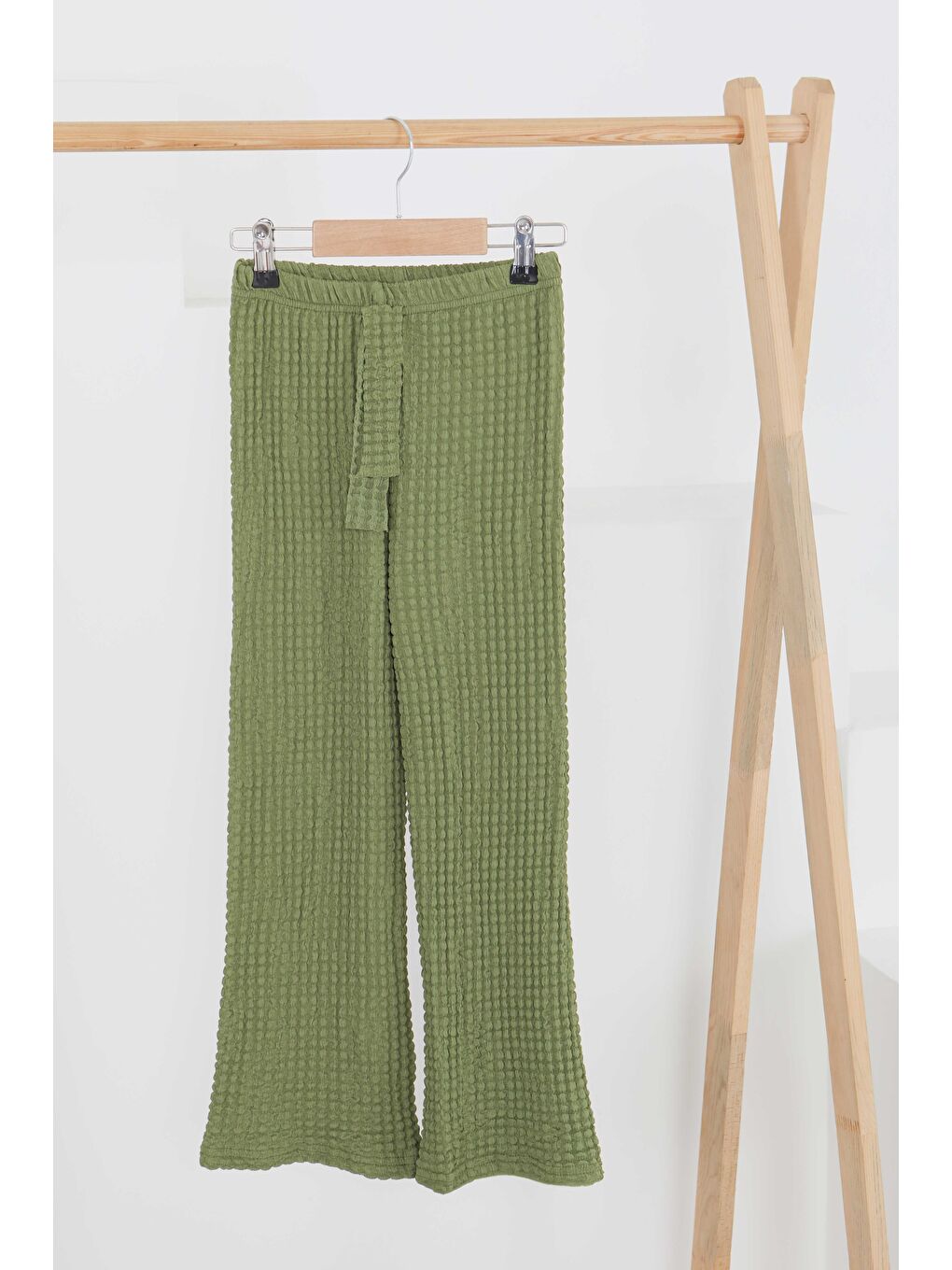 Kız Çocuk Haki Beli Lastikli Pantolon - 27447