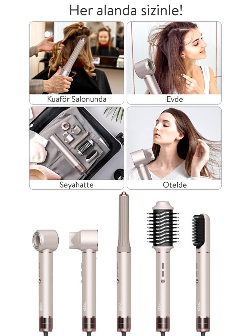 Pro Compact Uzun Multi-styler Hava Üfleme Şekillendirici Full Seti 5in1 Saç Şekillendirici Shd-3