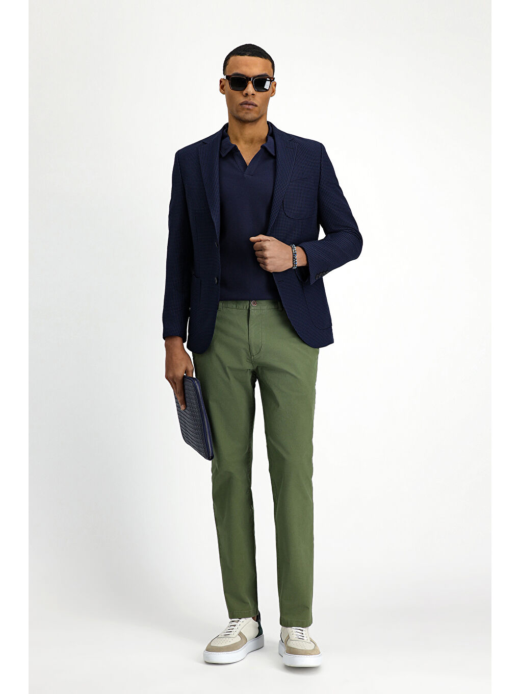 Lacivert Techno-Line Slim Fit Dar Kesim Elastanlı Ceket-1