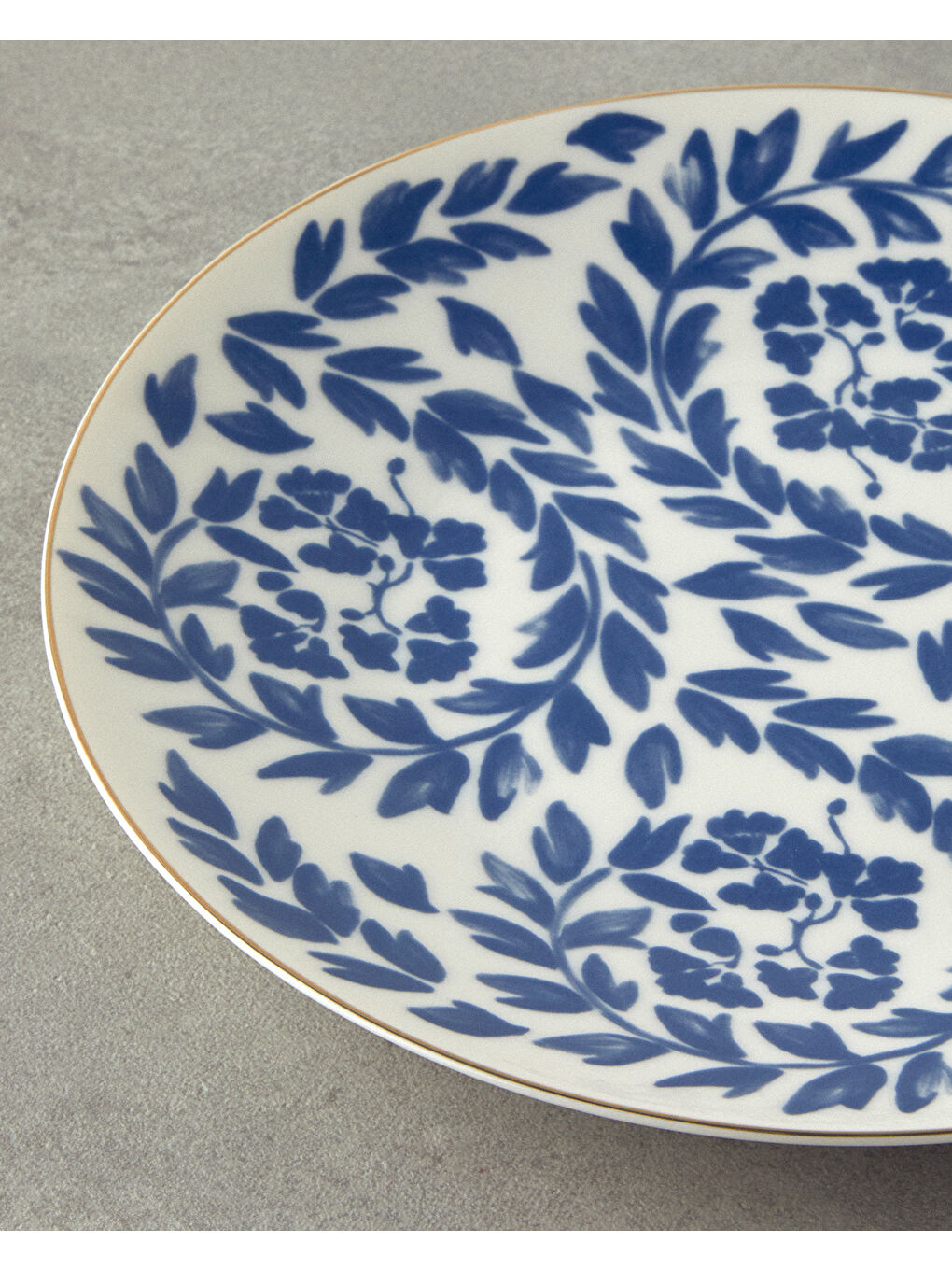 Carnival Floral Bone Porselen Servis Tabağı 25 cm Lacivert-Beyaz-2