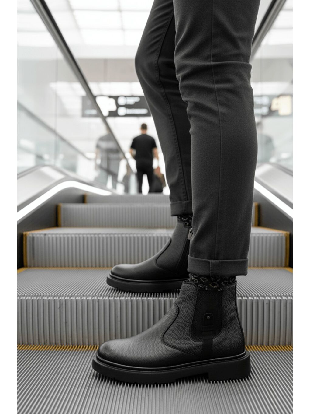 Siyah GERALT Fermuarlı İçi Kürklü Erkek Kışlık Bot-3