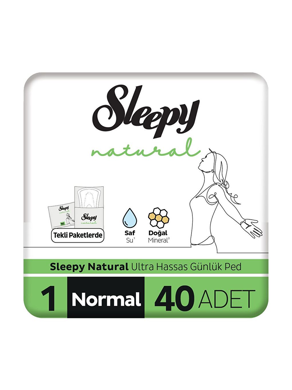 Natural Ultra Hassas Günlük Ped Normal 40 Adet Ped