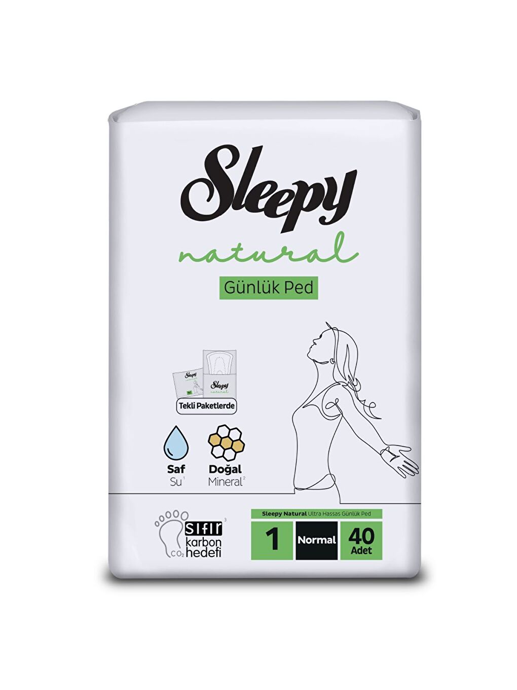 Natural Ultra Hassas Günlük Ped Normal 40 Adet Ped-1