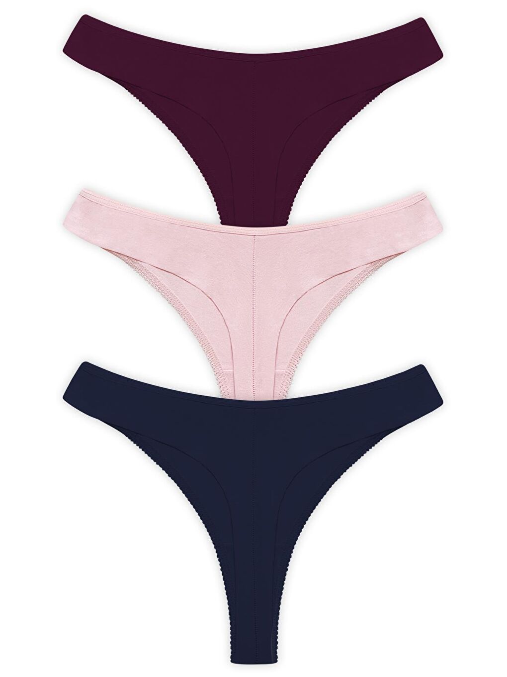 Karışık Basic Pamuklu Kadın Tanga 3'Lü Paket Külot - 2