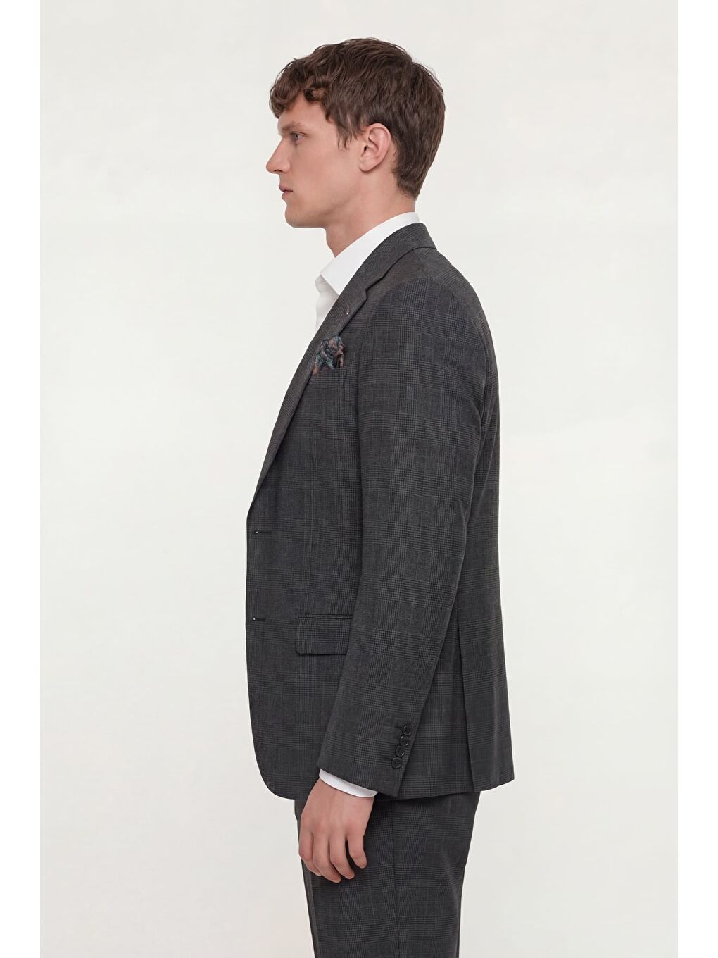 Giotelli Erkek Siyah Dar Kesim Slim Fit Viskon Dokuma Normal Bel 6 Drop Yelekli Klasik Takım Elbise-1