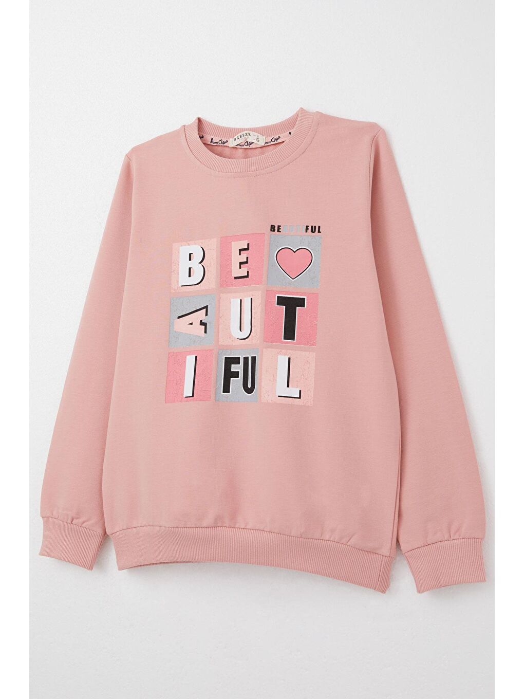 Pembe Kız Çocuk Eşofman Takım Renkli Yazı Baskılı Gülkurusu (9 Yaş)-5