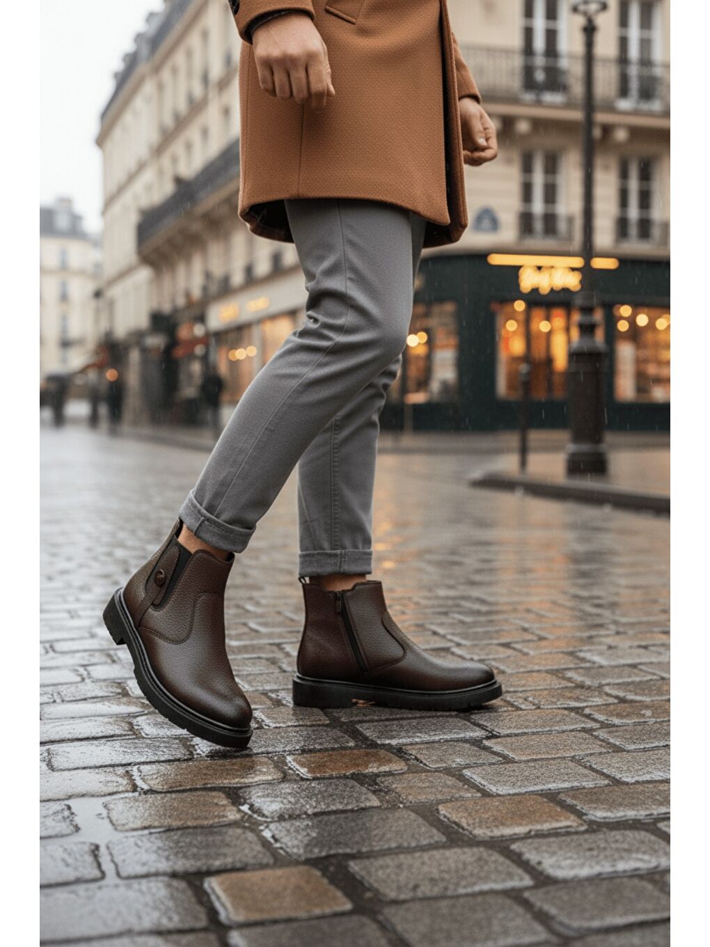 Kahverengi GERALT Fermuarlı İçi Kürklü Erkek Kışlık Bot-2