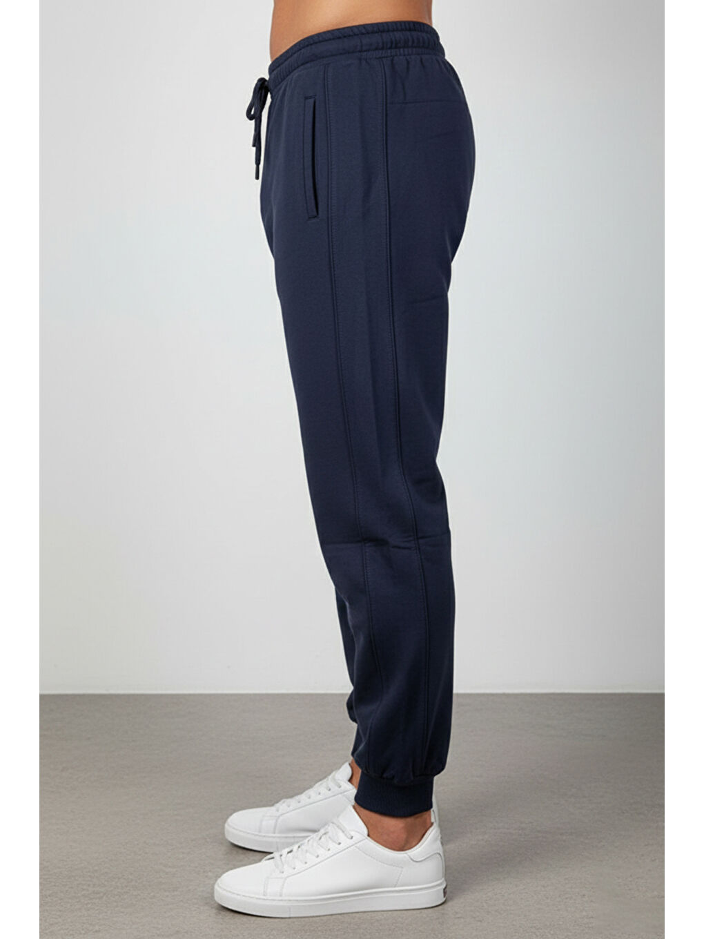 Erkek Paçası ve Beli Lastikli Eşofman Altı 25707 Lacivert-2