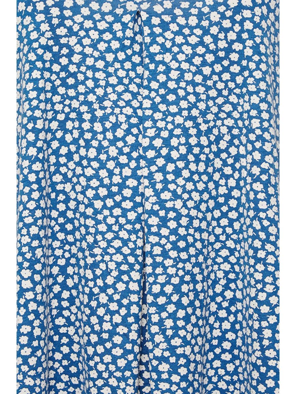 Mavi Büyük Beden Kolsuz V Yaka Desenli Elastanlı Bluz 302066-3