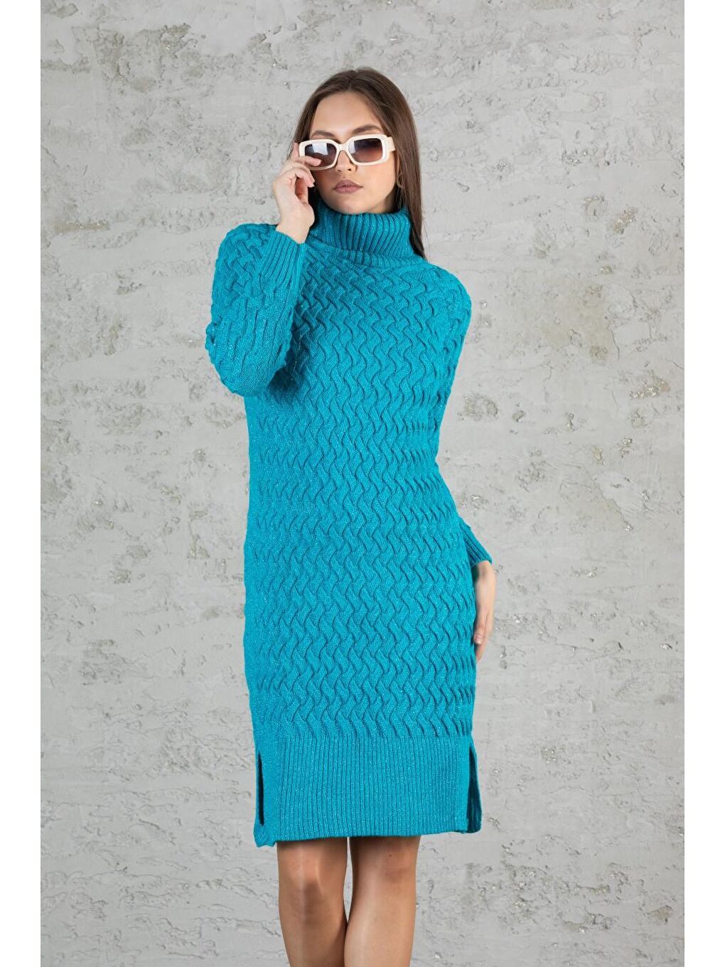 Turkuaz Kadın Triko Tunik 075