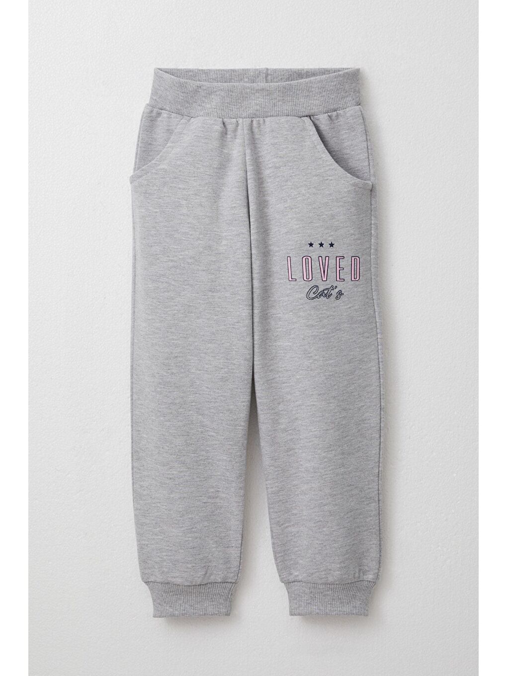 Pembe Kız Çocuk Eşofman Takım Sevimli Kedicik Baskılı Gülkurusu (1.5-4 Yaş)-2