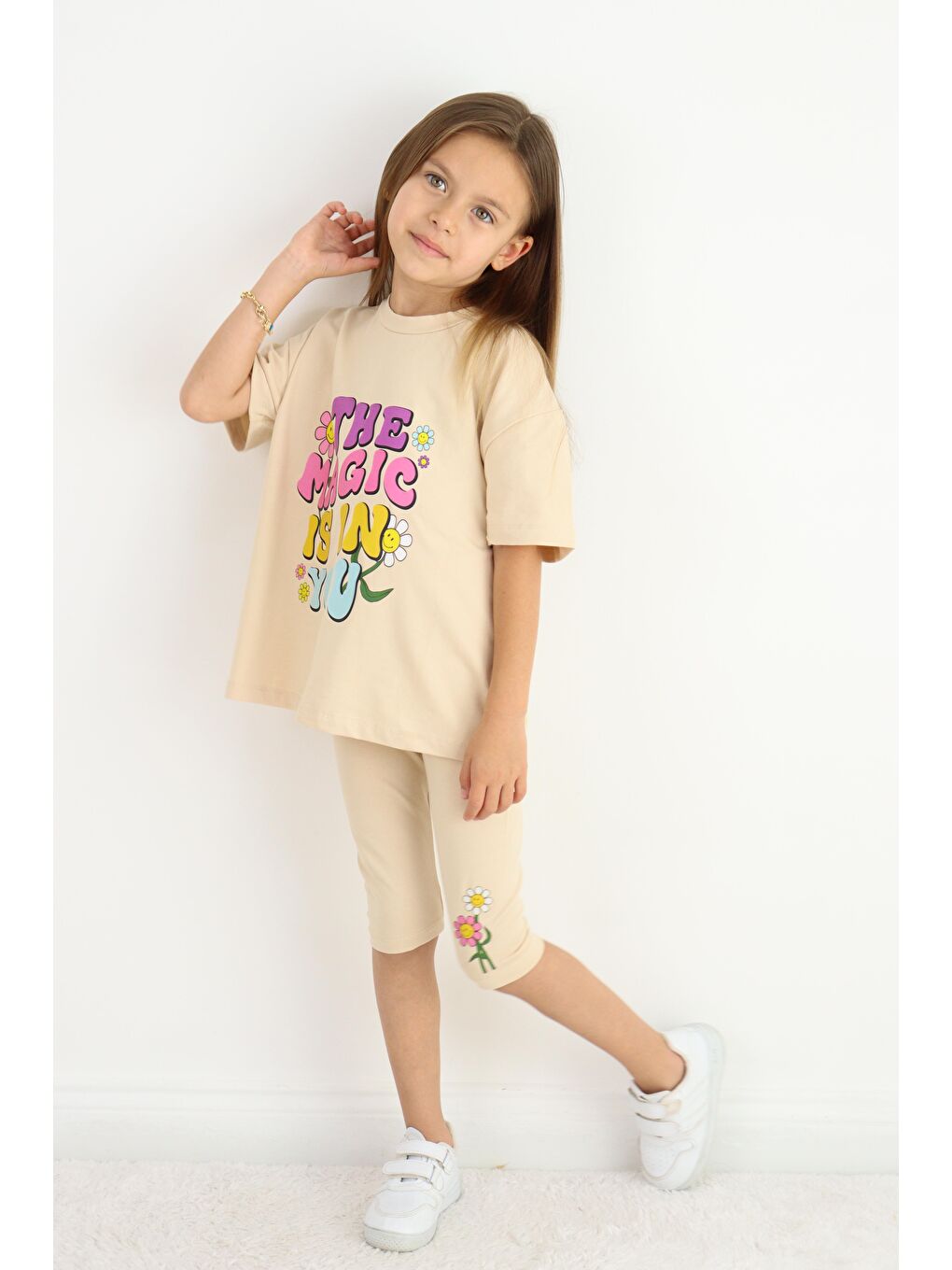 Bej Kız Kapri Takım 2-8 Yaş