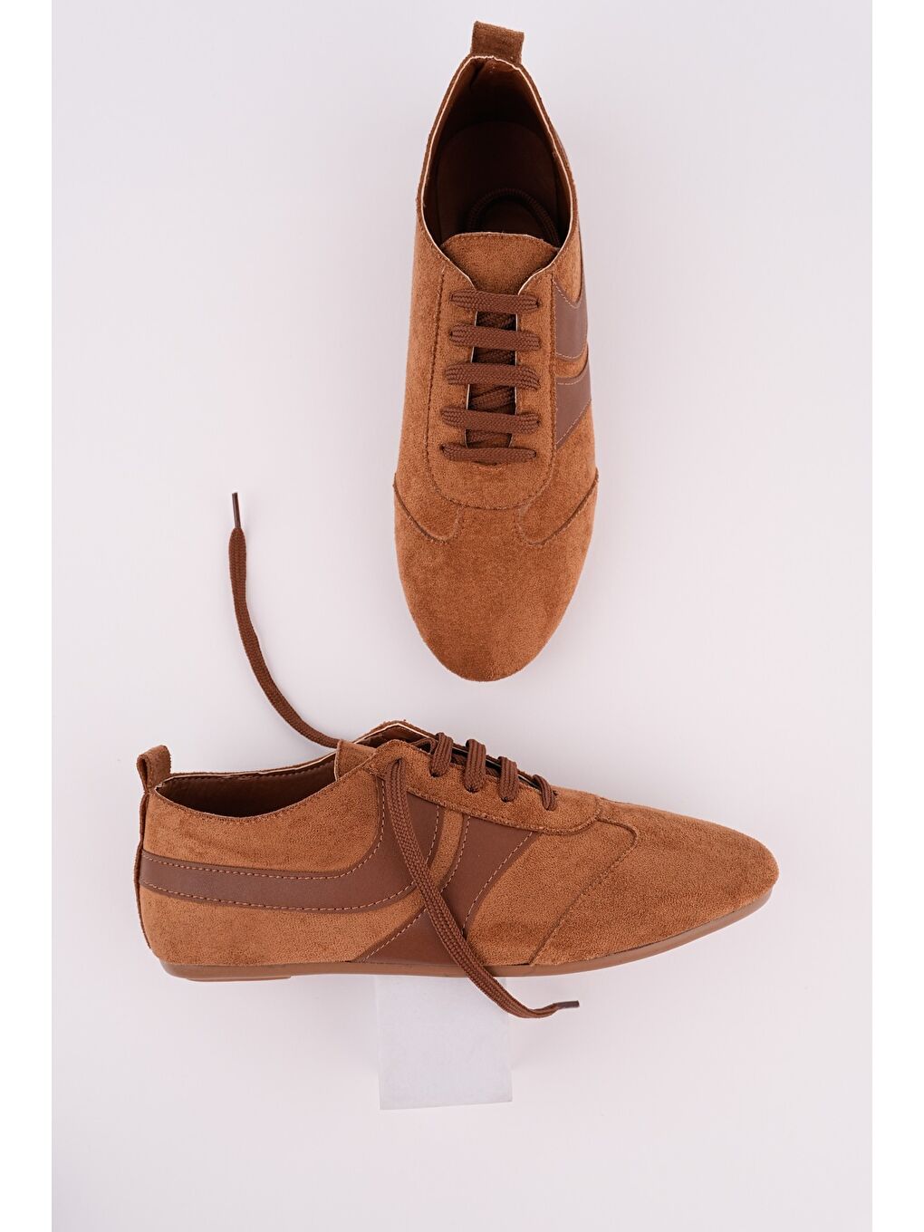 Kahverengi VİBE Bağcıklı Günlük Kadın Sneaker Spor Ayakkabı