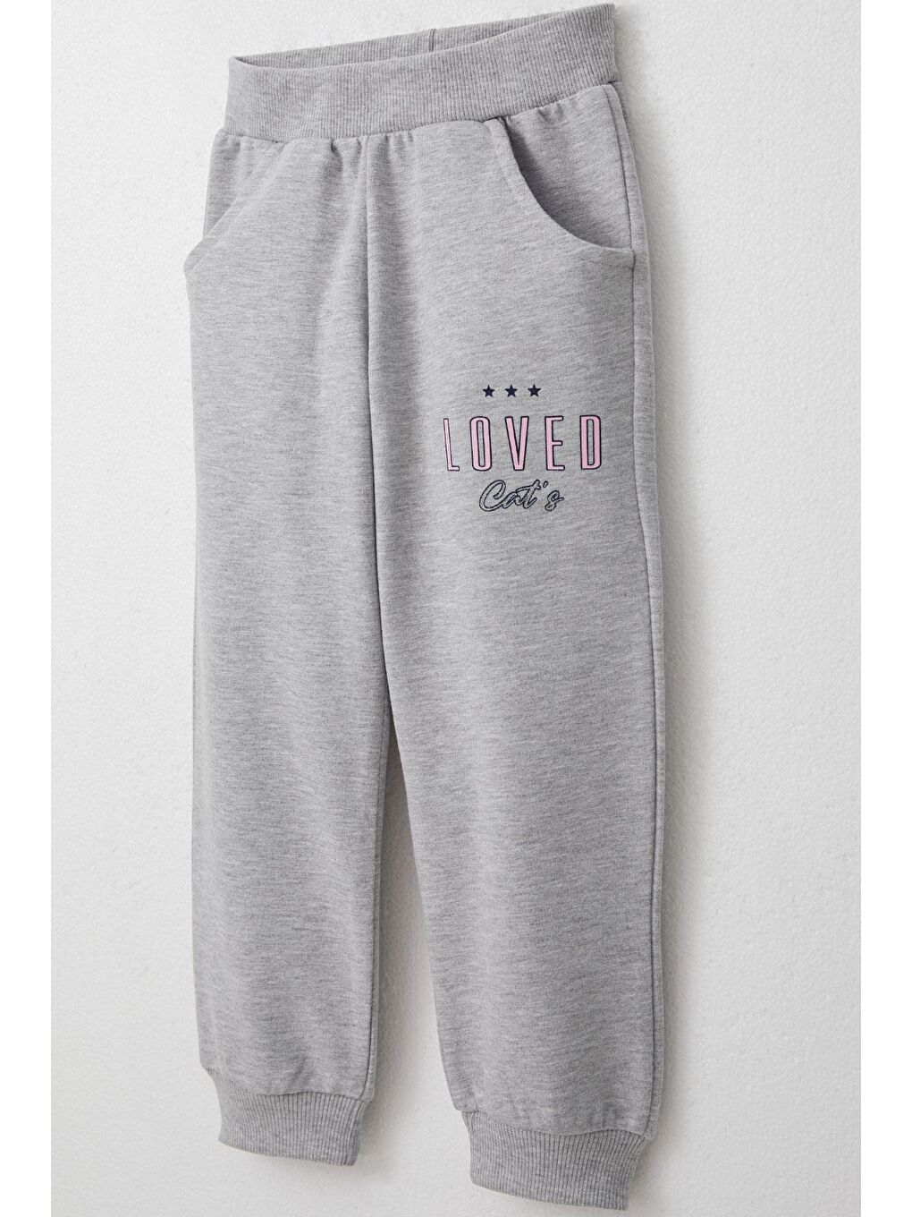 Pembe Kız Çocuk Eşofman Takım Sevimli Kedicik Baskılı Gülkurusu (1.5-4 Yaş)-6