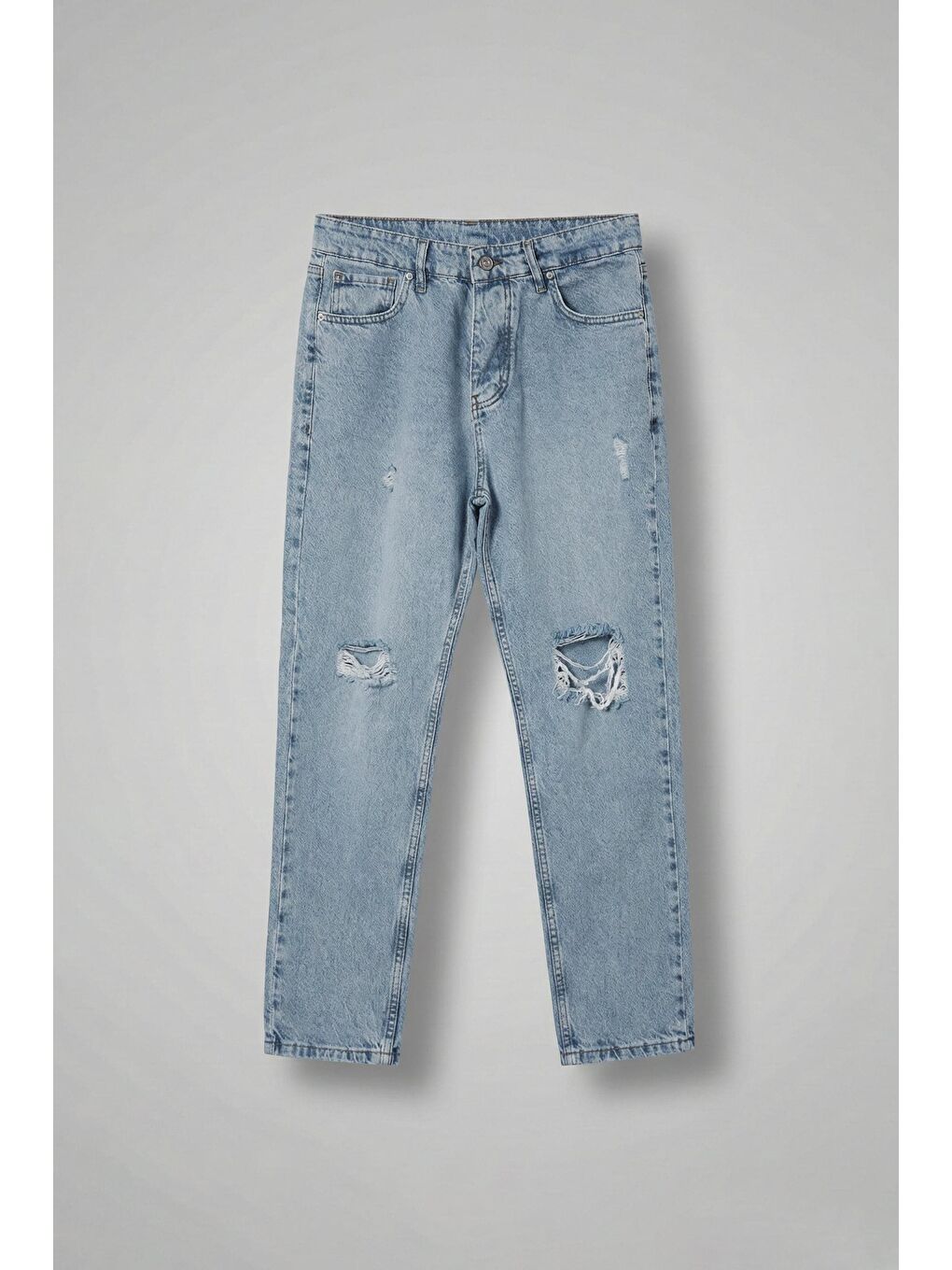 Erkek Boyfriend Fit Distressed Jean Mavi