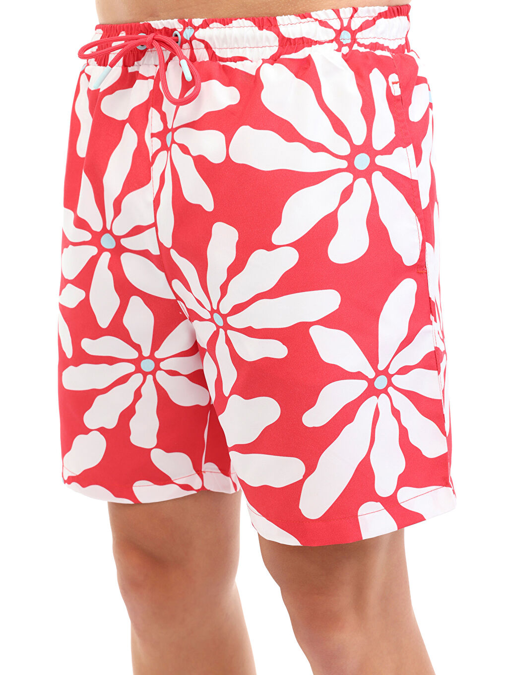 Kırmızı ML EIDON 19HL-08 5FX Nar Çiçeği Erkek Deniz Şortu