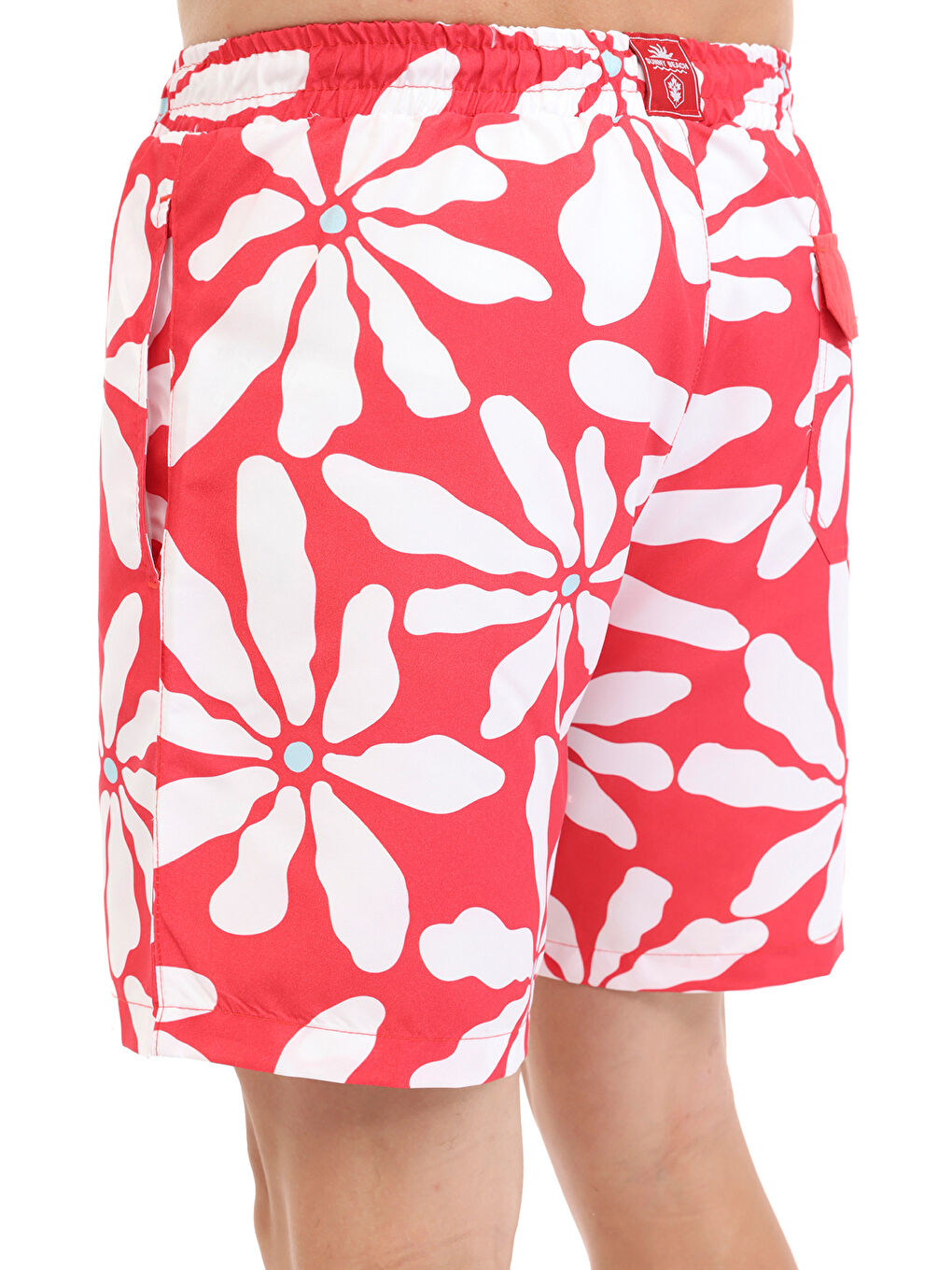 Kırmızı ML EIDON 19HL-08 5FX Nar Çiçeği Erkek Deniz Şortu-1