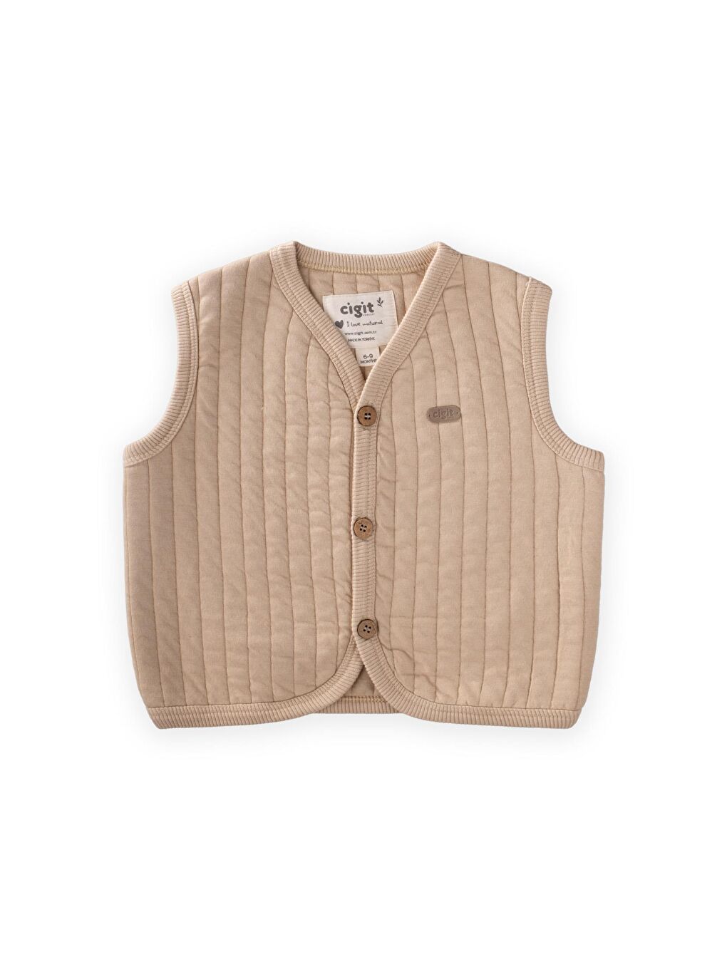 Kapitone Yelek 0-6 Yaş Bej-1