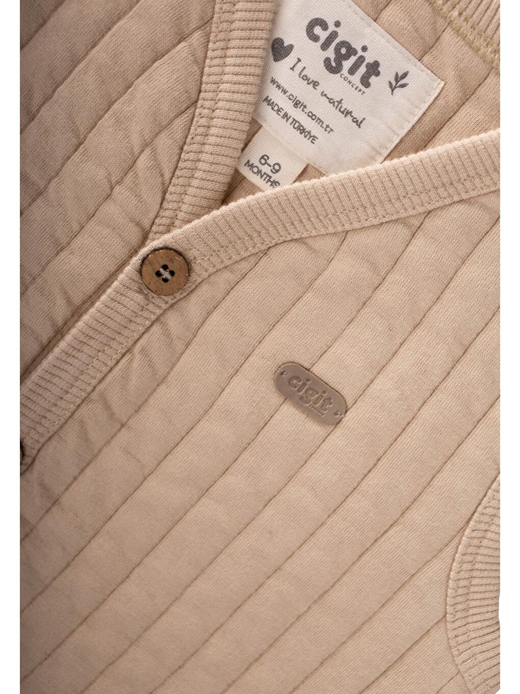 Kapitone Yelek 0-6 Yaş Bej-3