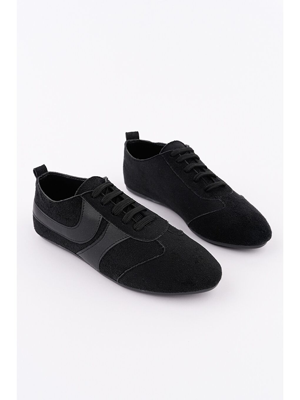 Siyah VİBE Bağcıklı Günlük Kadın Sneaker Spor Ayakkabı-3