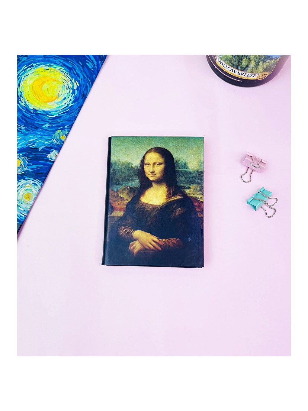 BAM HEDİYELİK EŞYA Karışık Mona Lisa Tasarımlı Sert Kapaklı Mini Defter