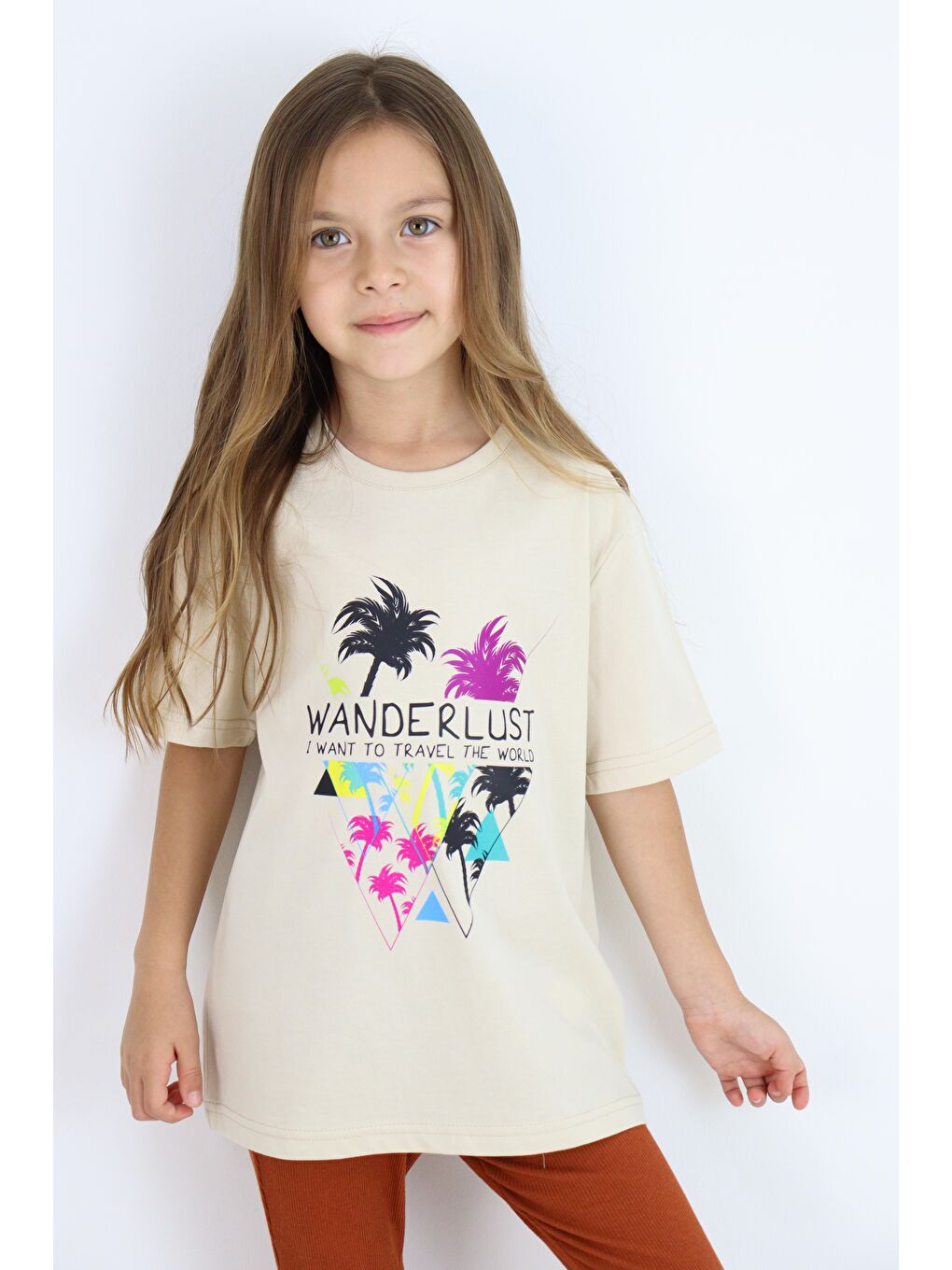 Siyah Basic Baskılı Kız Tişört 4-10 Yaş-2