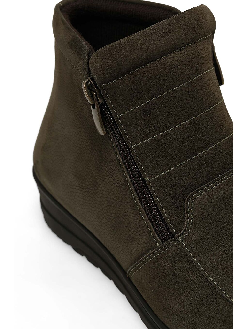 103510.NZ4PR Haki Kadın Dolgu Topuk Bot-6