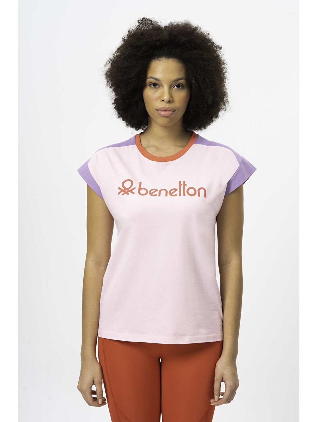 United Colors Of Benetton Pudra Pembe Kadın Tshirt