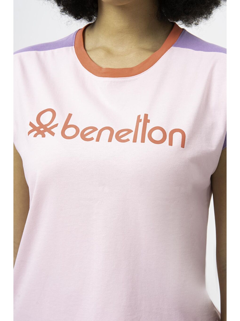 United Colors Of Benetton Pudra Pembe Kadın Tshirt - 4