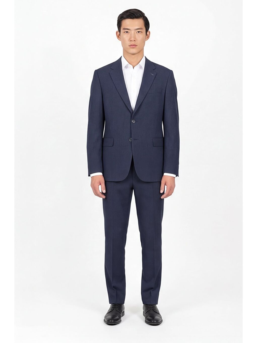 Giotelli Erkek Lacivert Dar Kesim Slim Fit Viskon Dokuma Normal Bel 6 Drop Takım Elbise-1