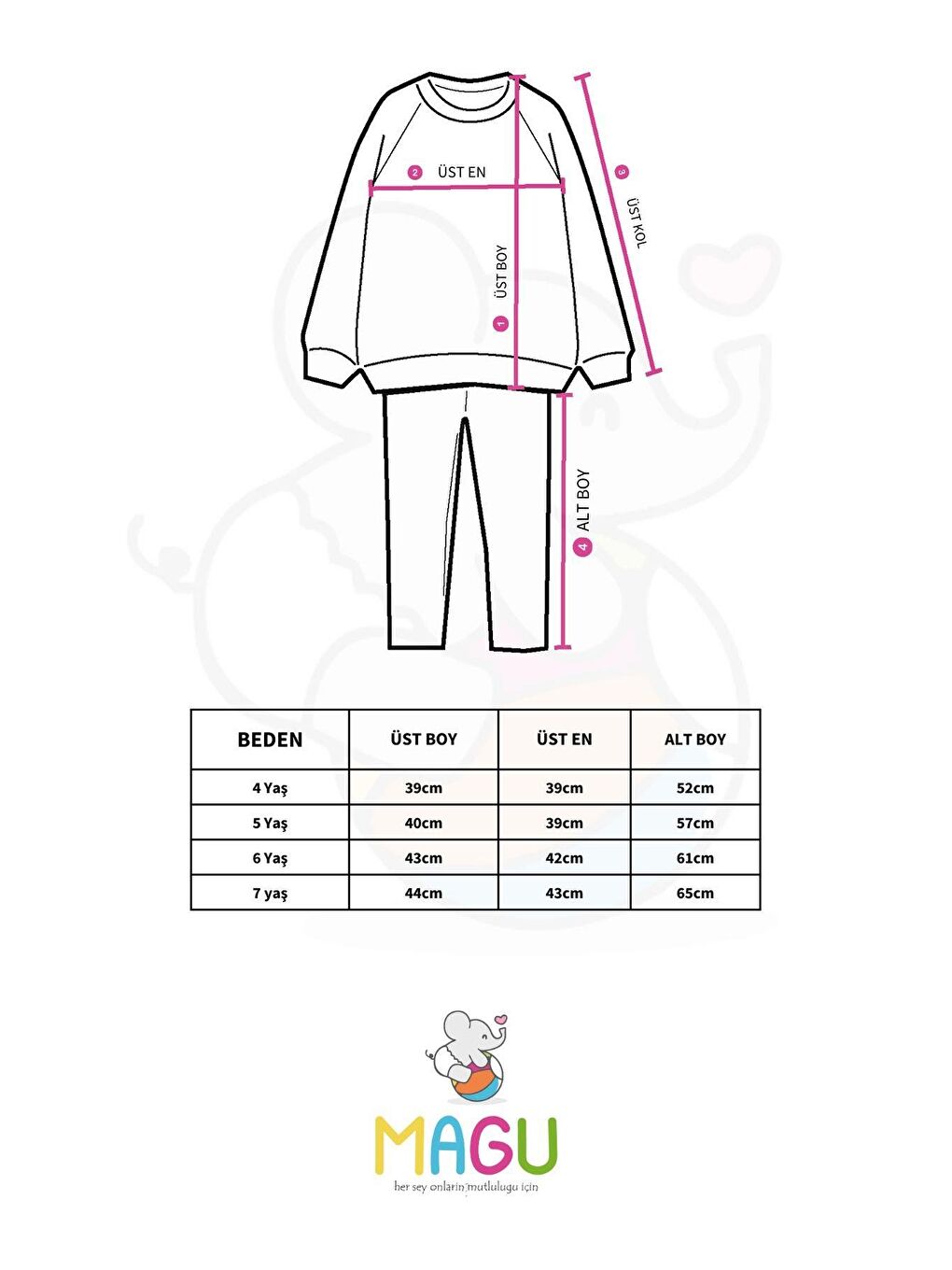 Pembe Kız Çocuk Pamuklu Kalp Desenli Pamuklu Sweatshirt İspanyol Tayt Alt-Üst Takım-1