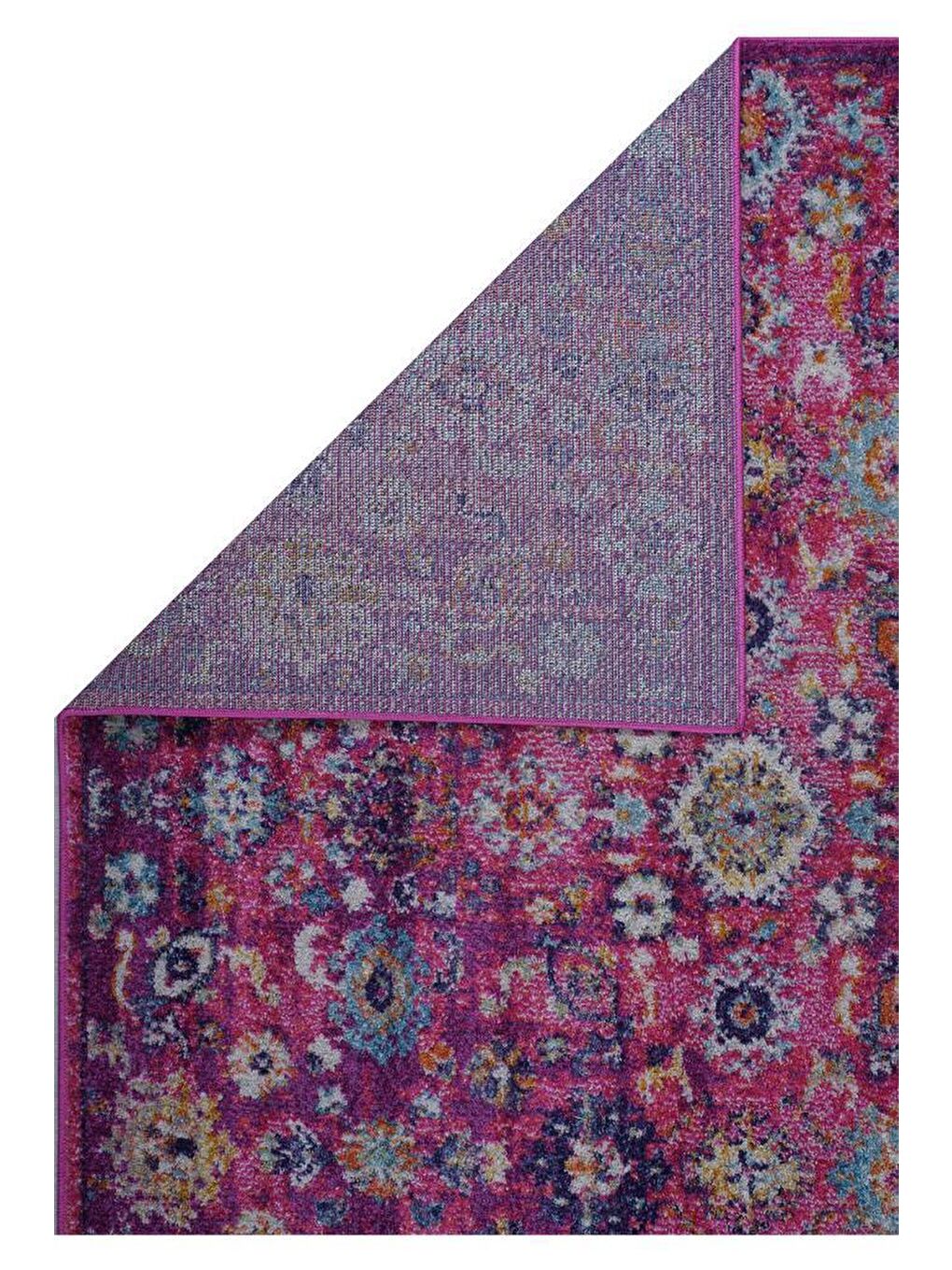 Konfor Halı Vintage 7653 Pembe Eskitme Dokuma Halı-80x150 - 1