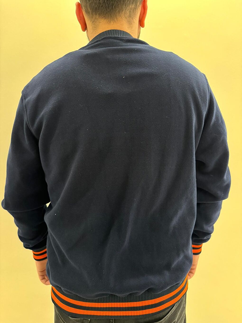 Lacivert Rüzgar Geçirmez Fermuarlı Polar Kolej Ceket-1