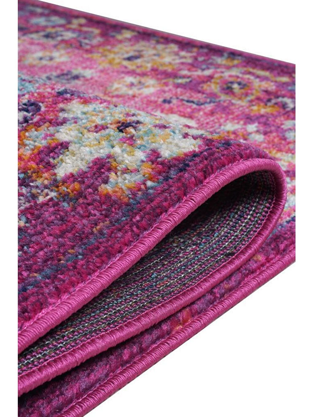 Konfor Halı Vintage 7653 Pembe Eskitme Dokuma Halı-80x150 - 3