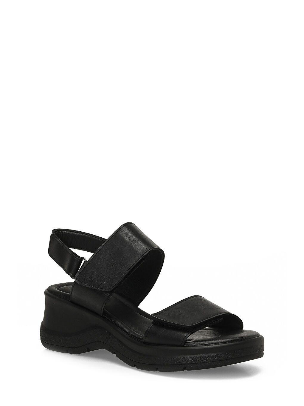 25S-271 6FX Siyah Kadın Dolgu Topuk Sandalet-1