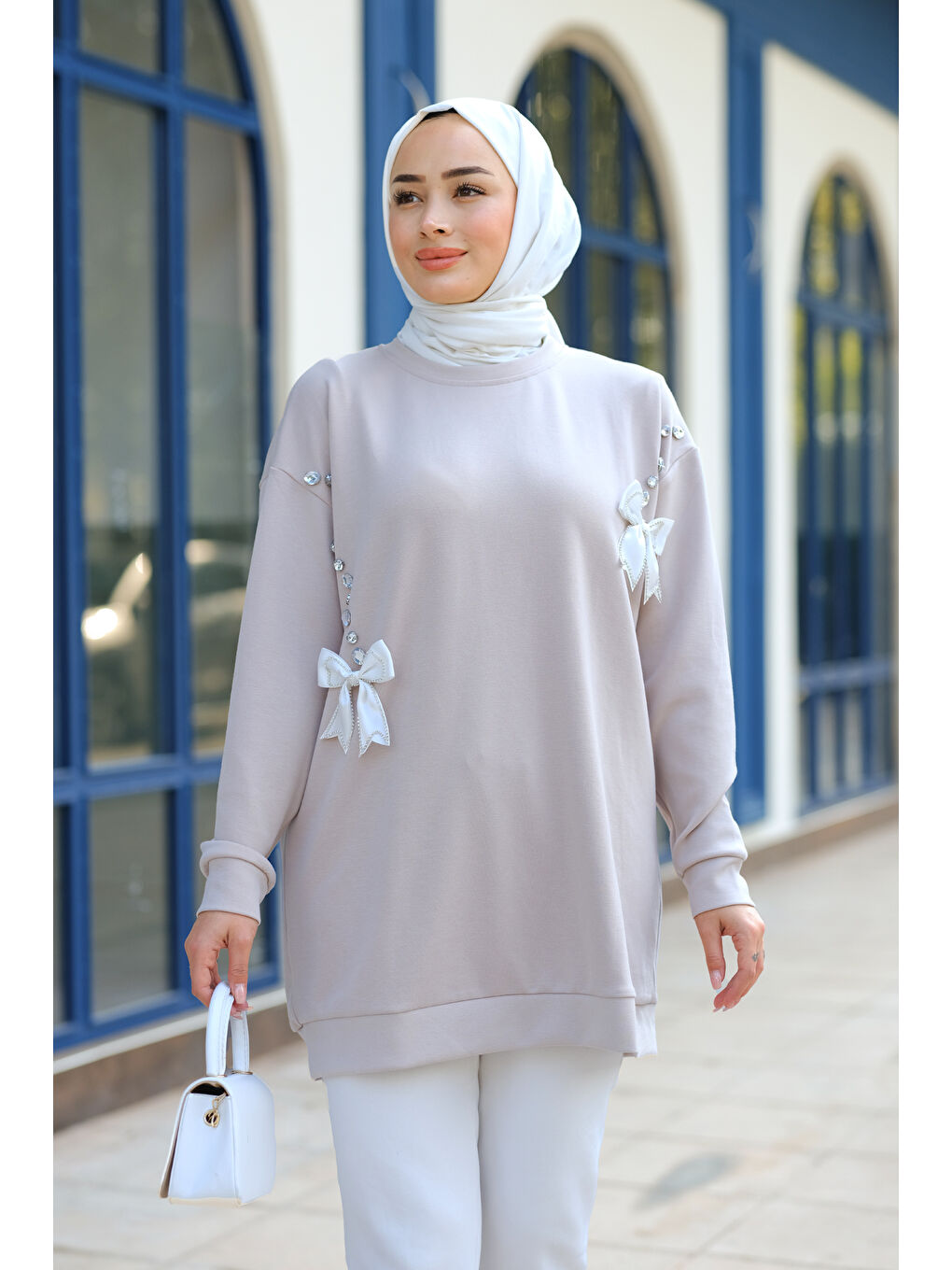 Locco Moda Krem Fiyonk Detay Tunik Krem - 3